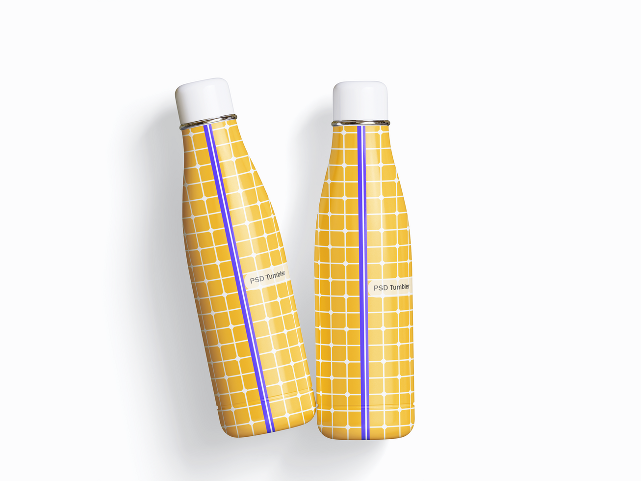 Minimal Vacuum Flask Bottle mockup Stainless Steel psd