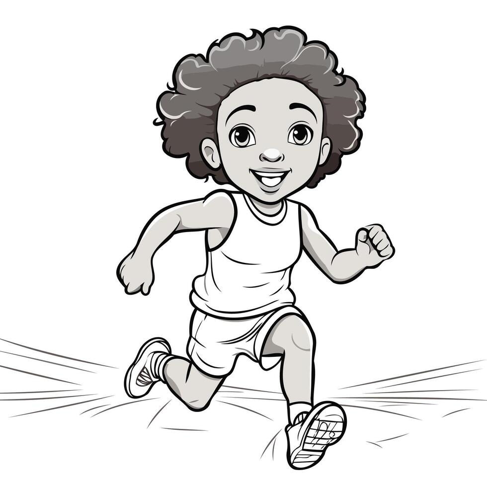 A cartoon girl running in the background vector