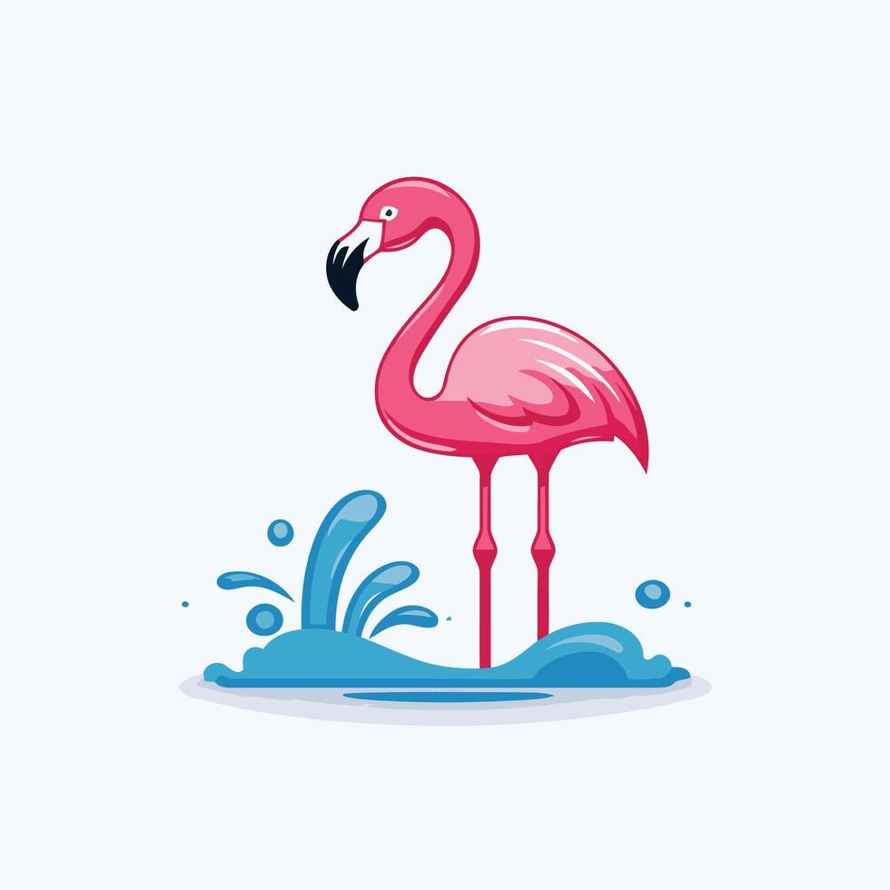 Flamingo in the water vector