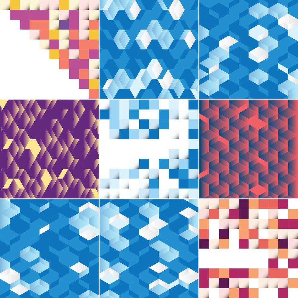 Abstract geometric pattern set vector