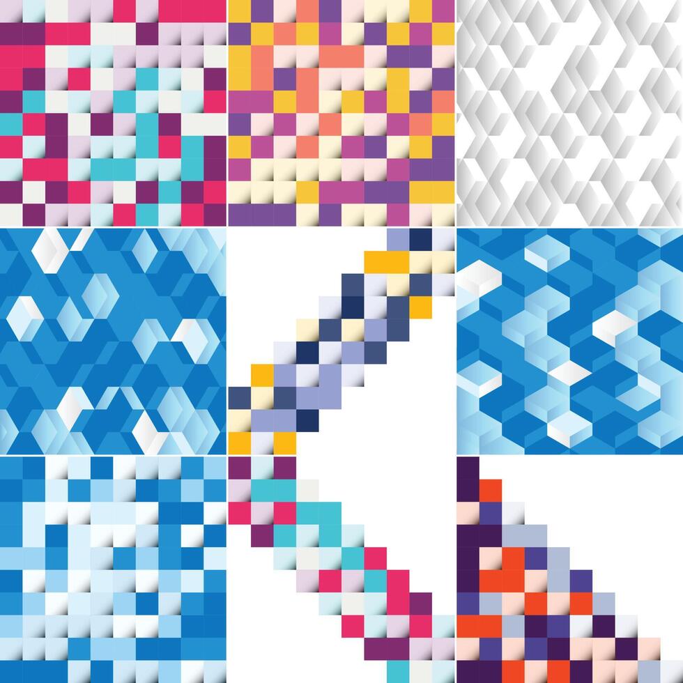 Abstract geometric pattern set illustration vector