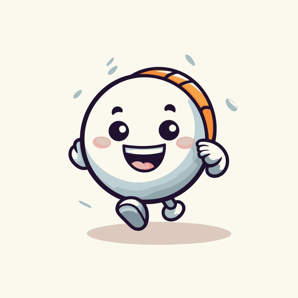 A cartoon character running with a ball vector