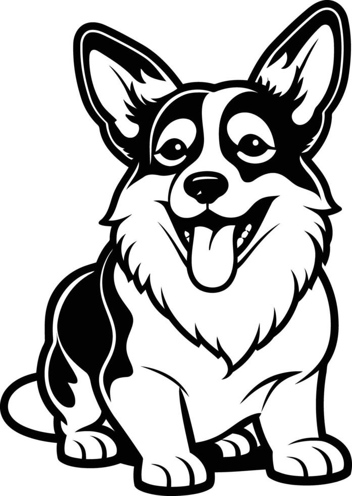 A cartoon dog sitting on a white background vector