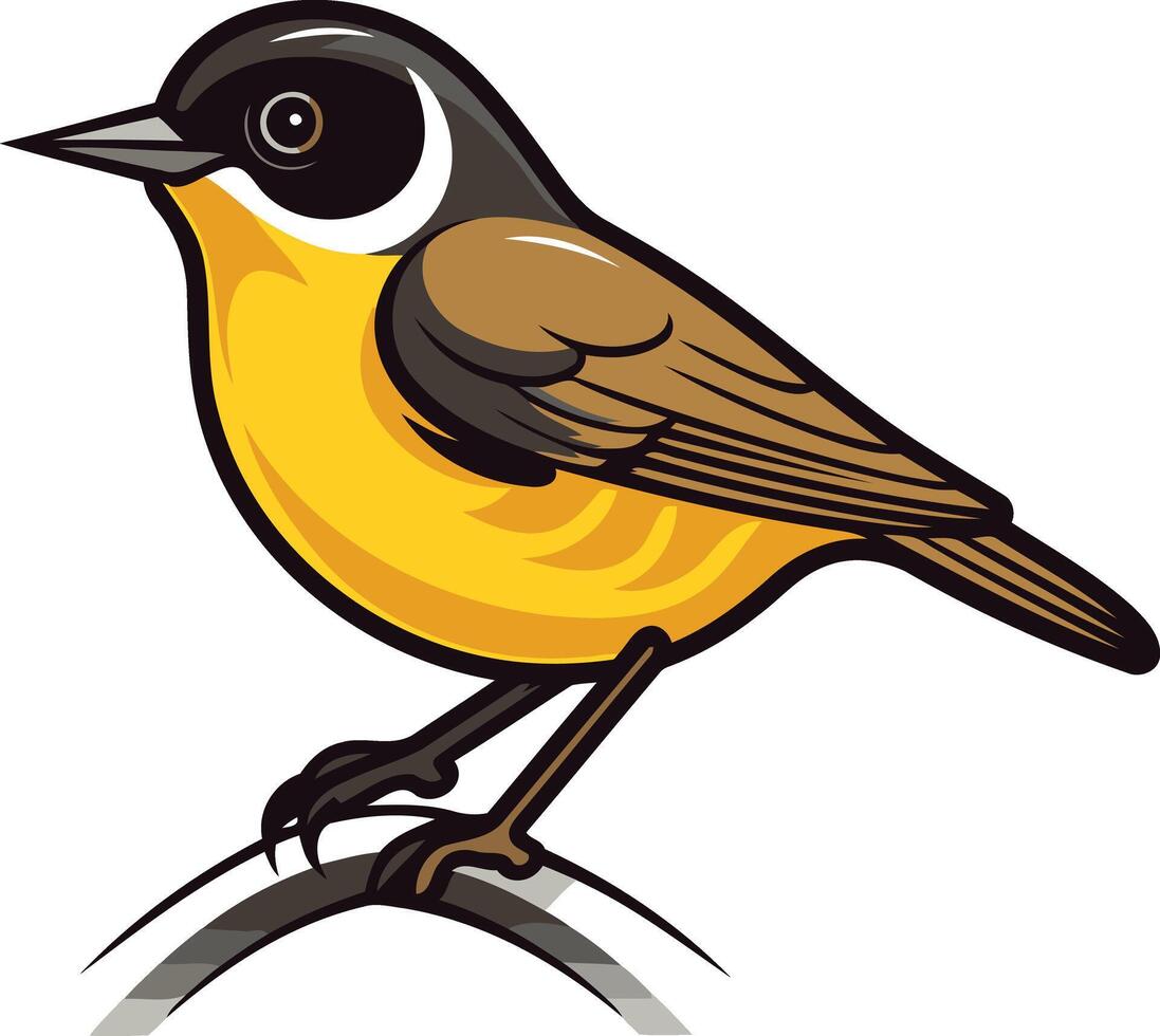 A cartoon bird sitting on a wire vector