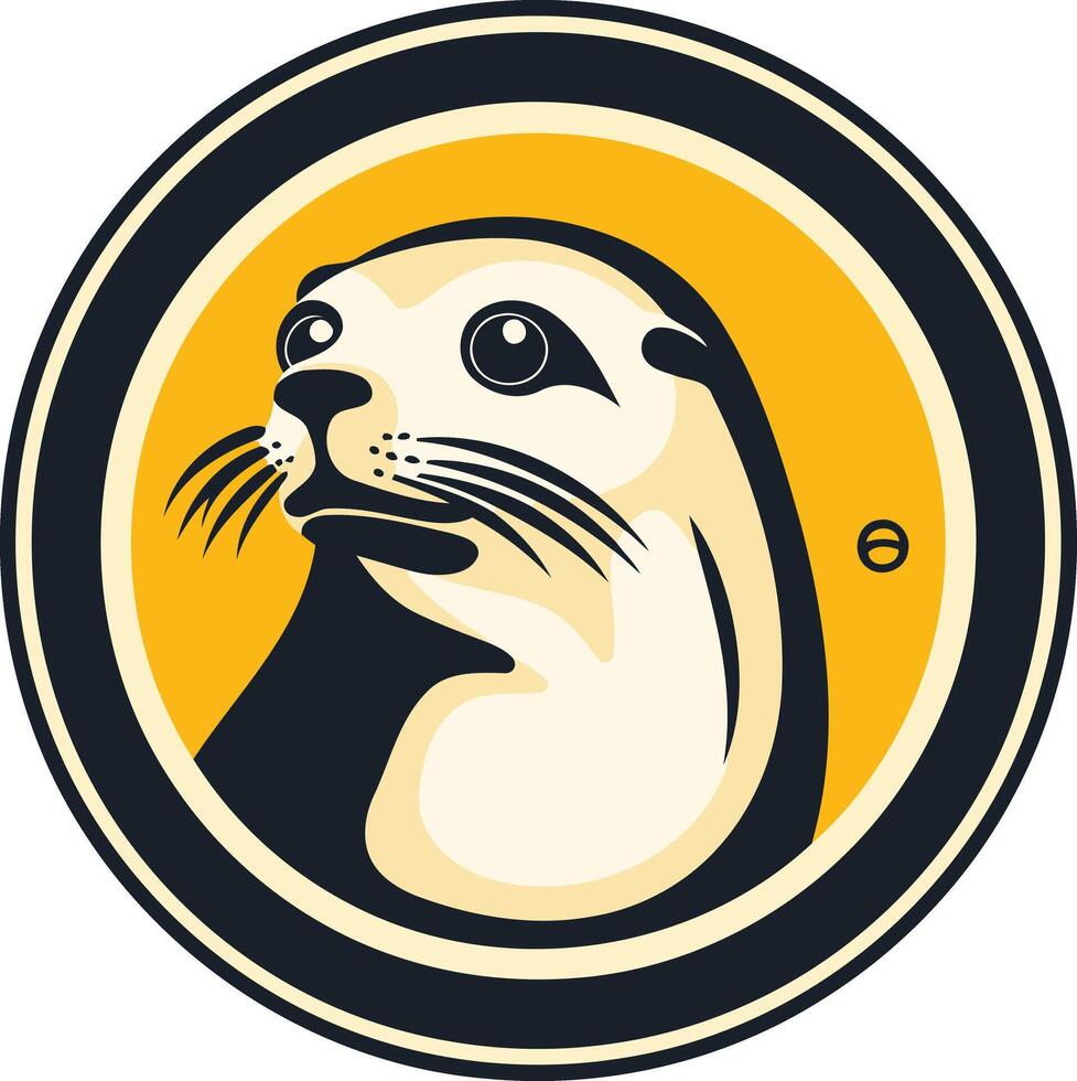 A seal in a circle with a yellow background vector