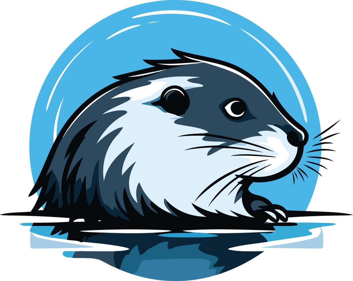 A cartoon beaver sitting in the water vector