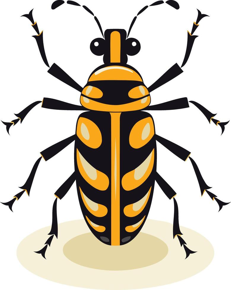 An insect with black and yellow stripes vector