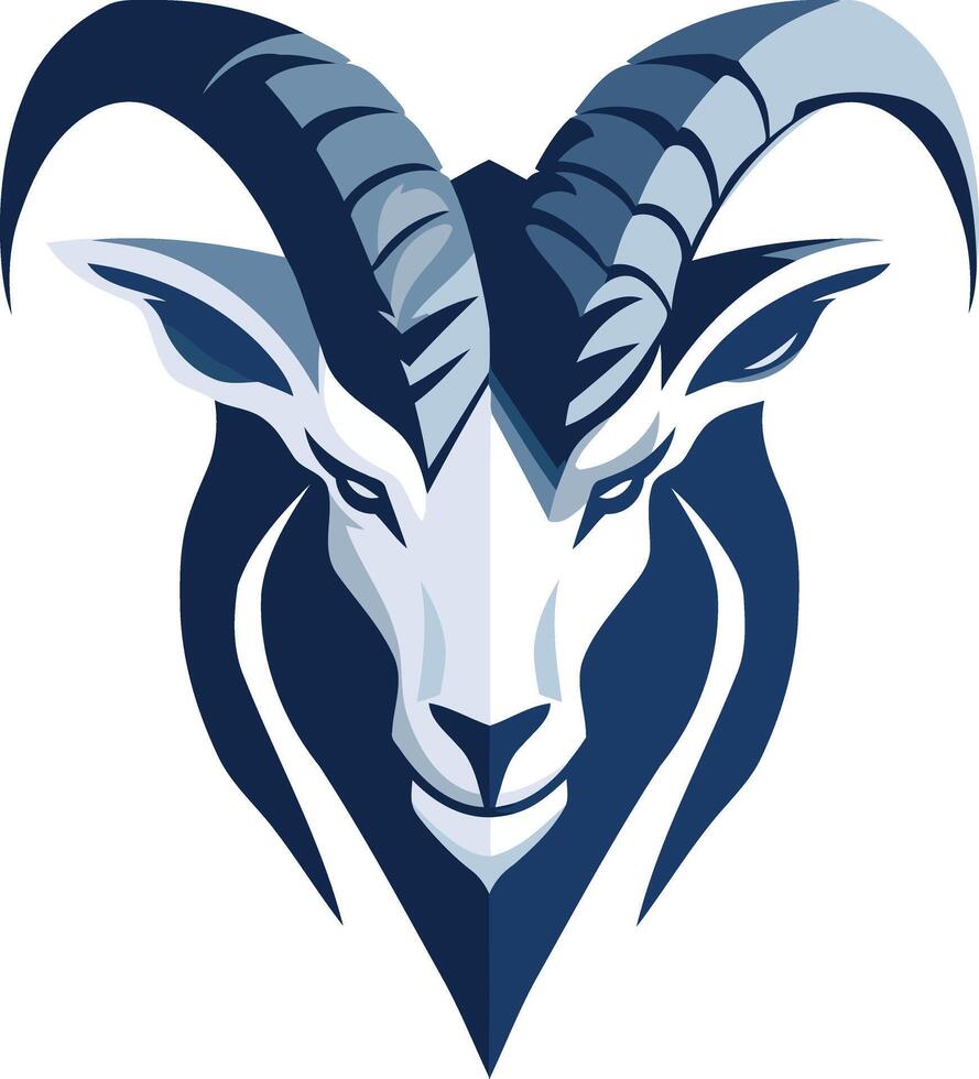 The ram head is blue and white vector