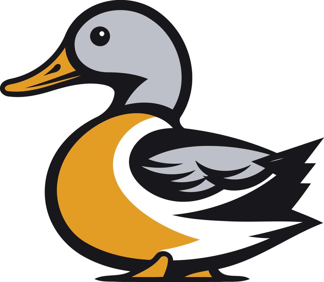 A duck with a black and white beak vector