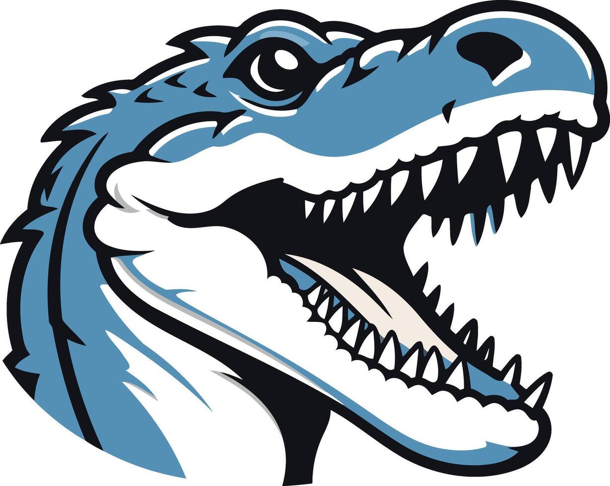 A t - rex head with open mouth and teeth vector