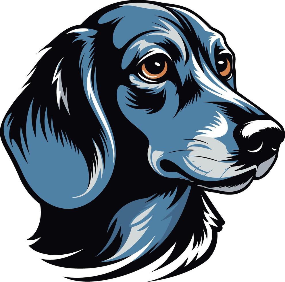 A blue dog head with a black muzzle vector