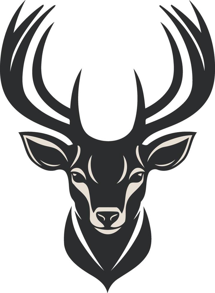 A deer head with horns on it vector