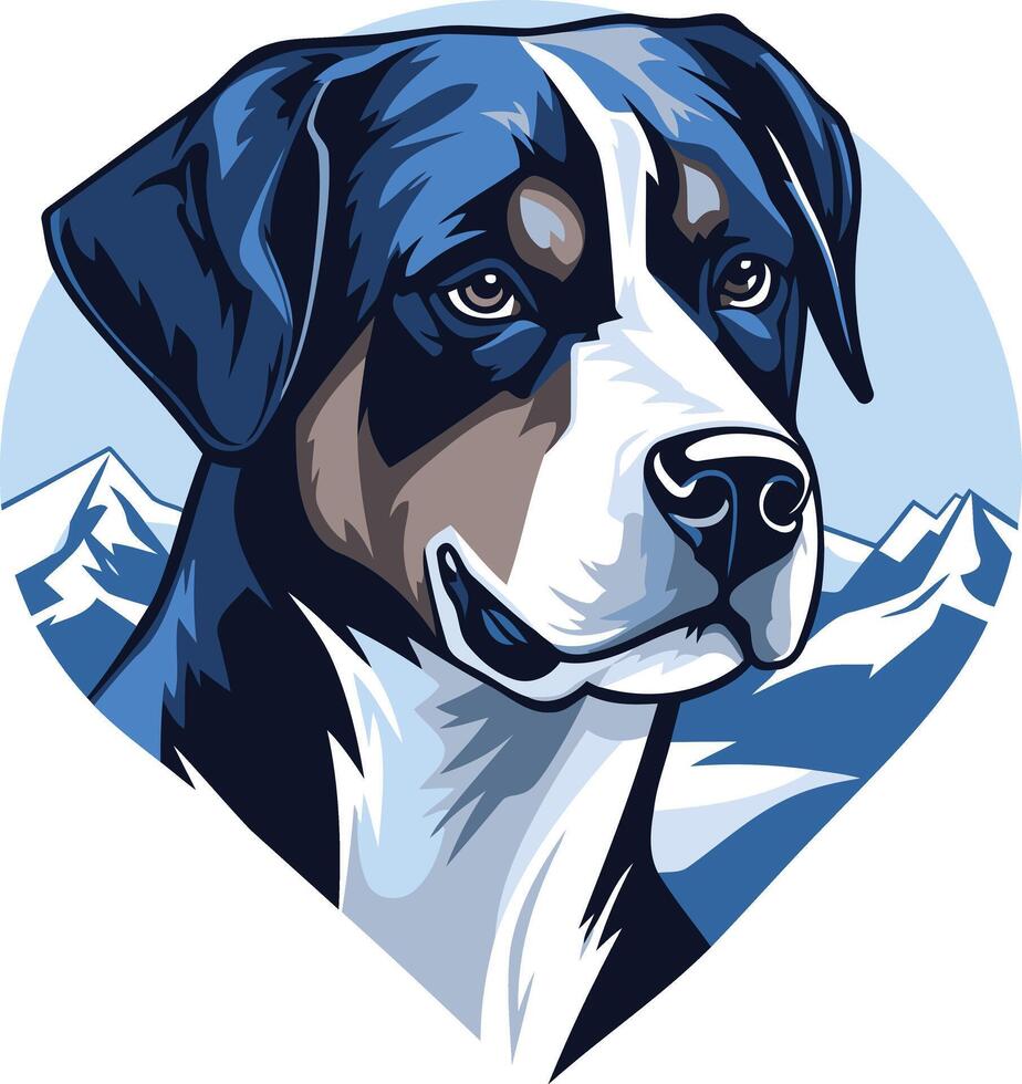 The dog is in the shape of a heart vector