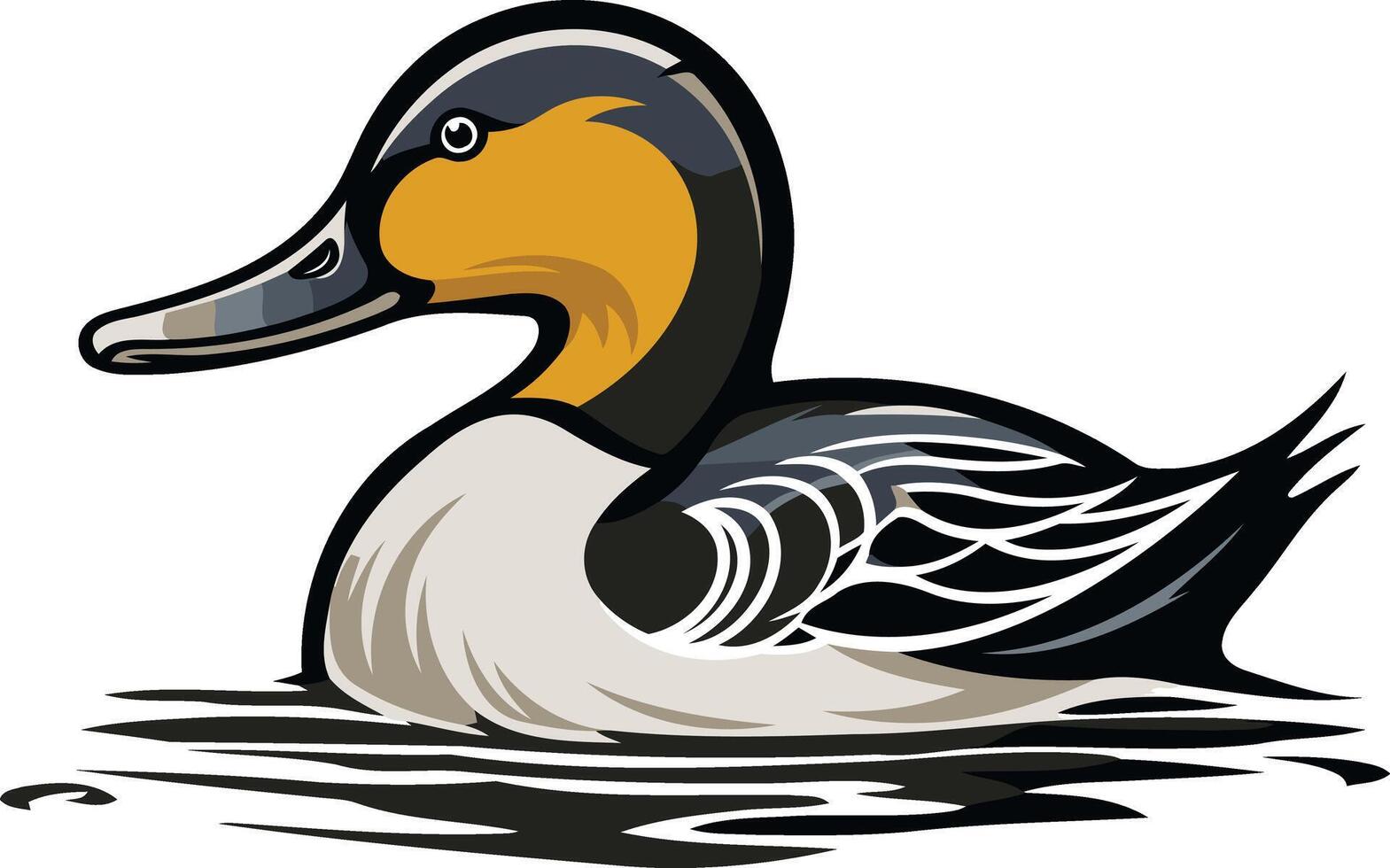 A duck swimming in the water vector