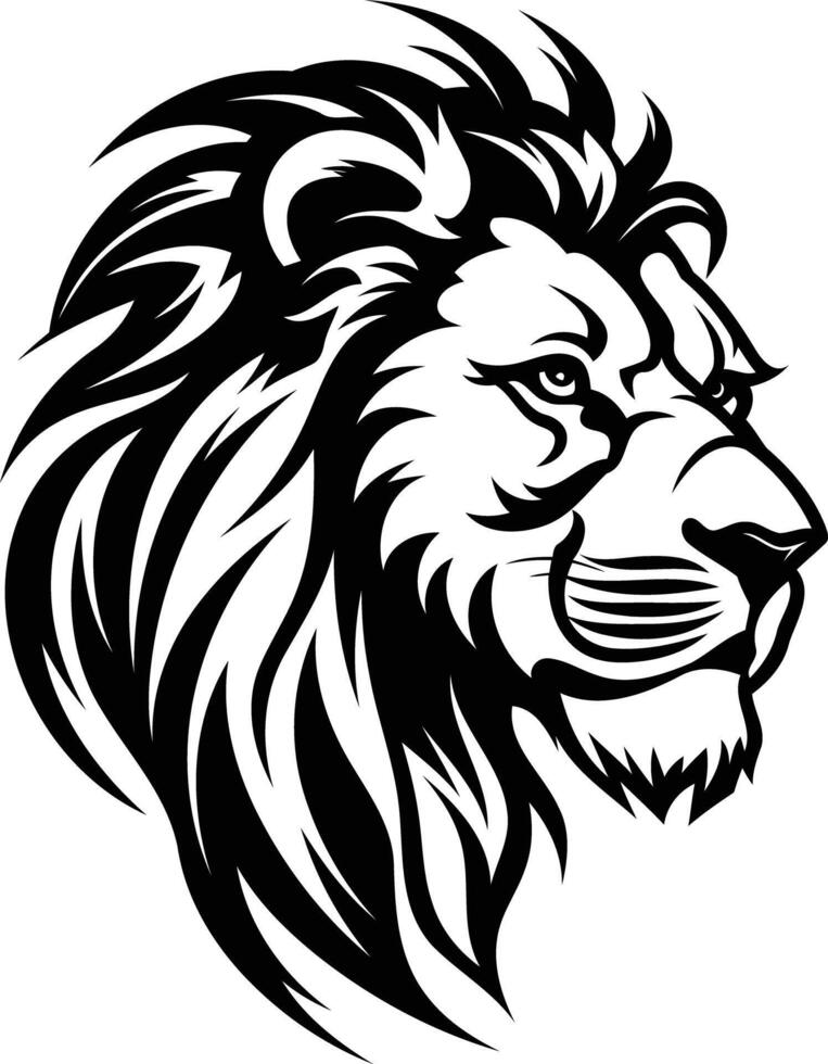 Lion head tattoo design vector