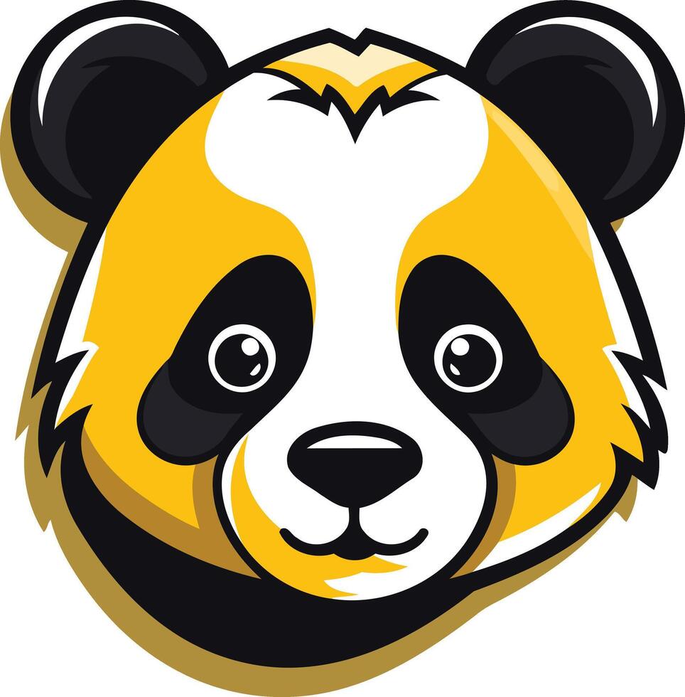 A panda bear head with black and yellow stripes vector