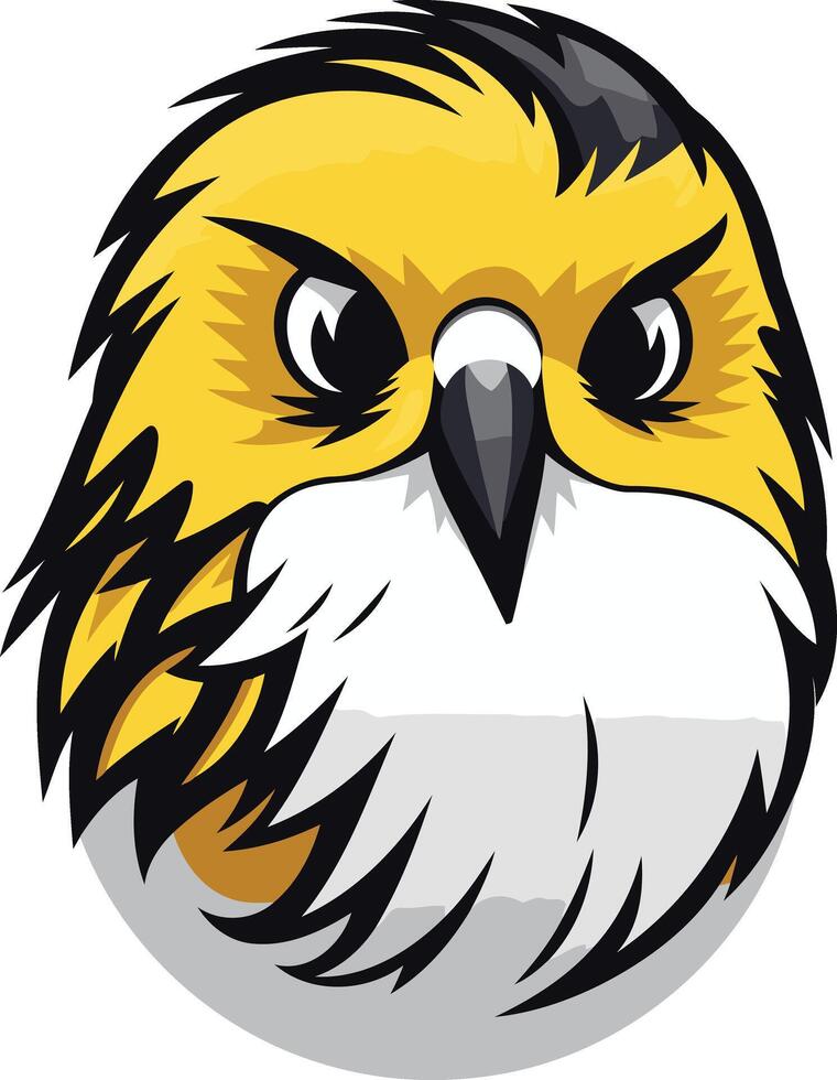 A yellow and black bird head with a big beak vector