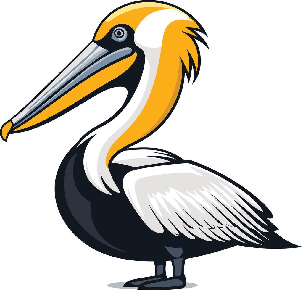 Pelican bird mascot cartoon illustration vector