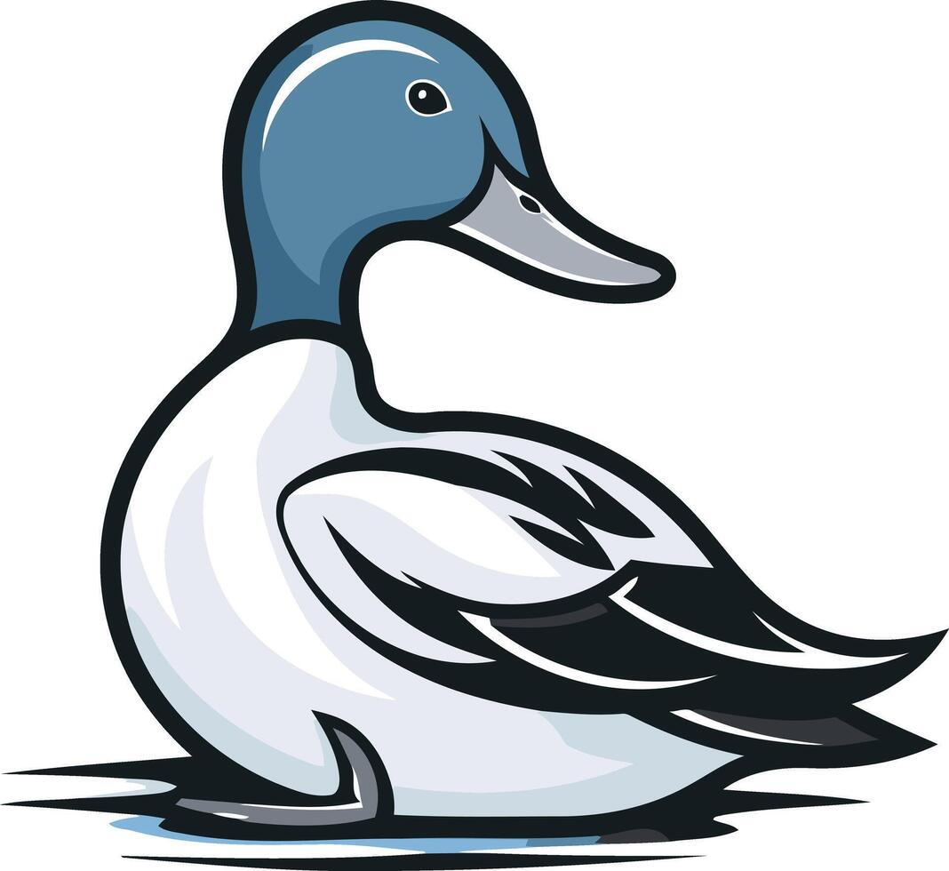 A duck with a blue and white body vector