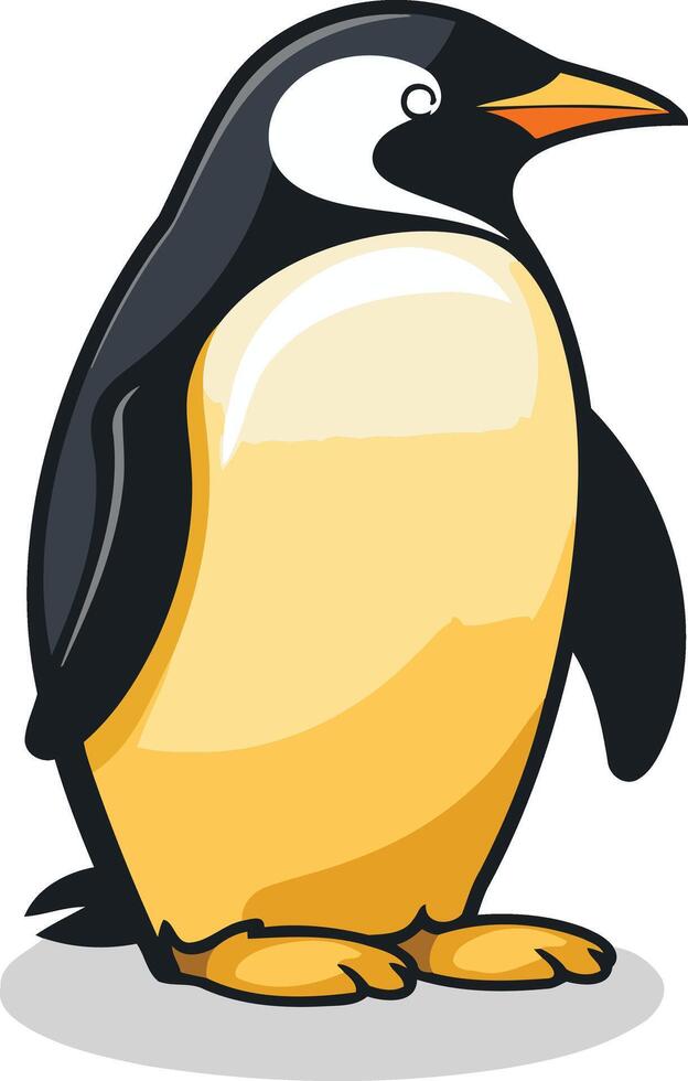 A cartoon penguin standing on one foot vector
