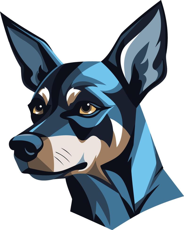 A blue and black dog with big ears vector