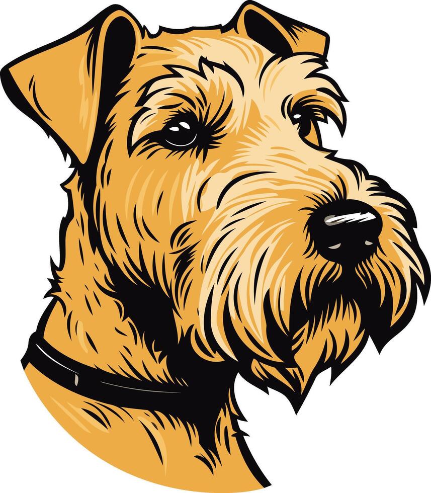 A dog with a long hair and a black collar vector