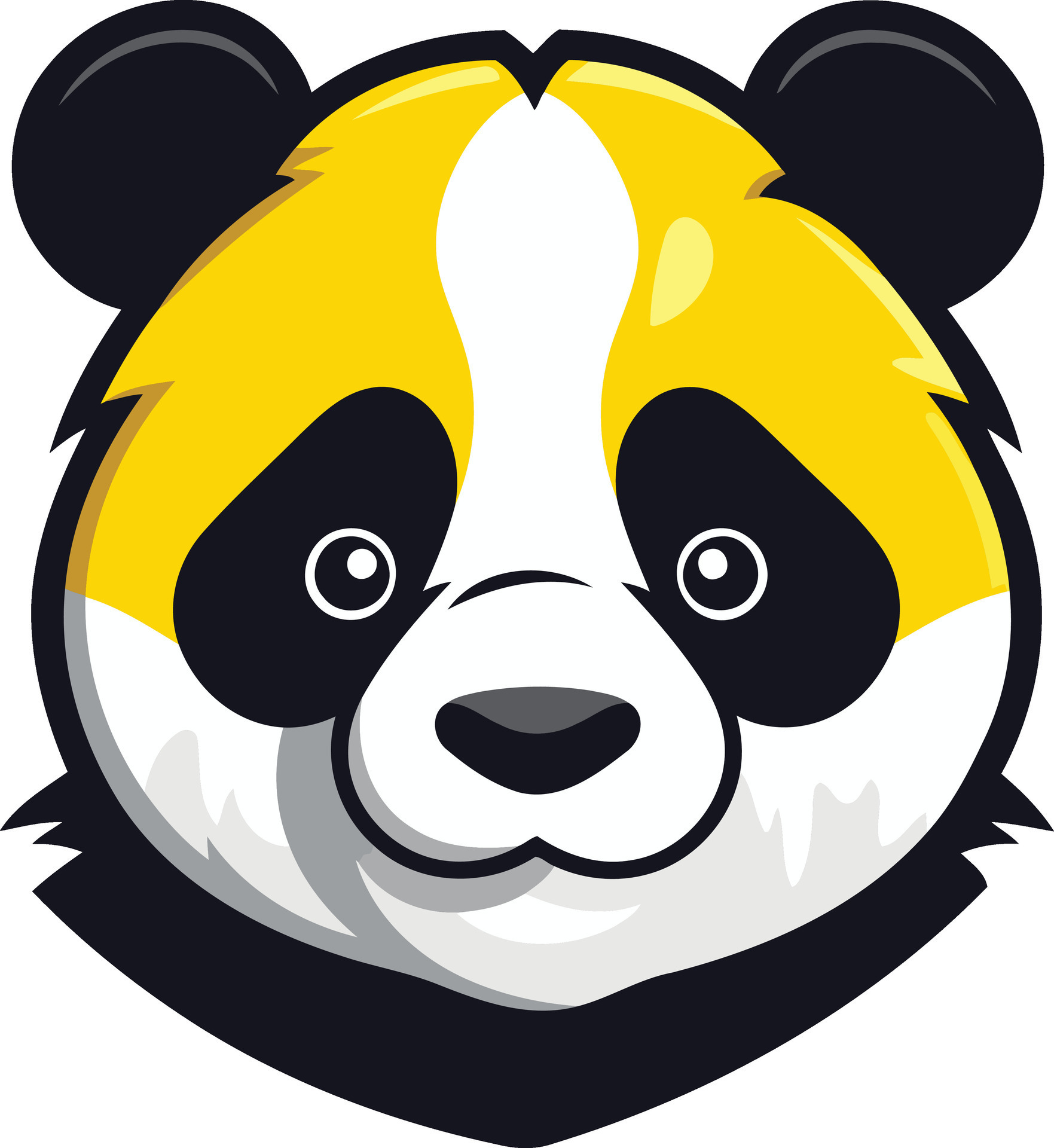 A panda bear head with a yellow and black face 50144732 Vector Art at