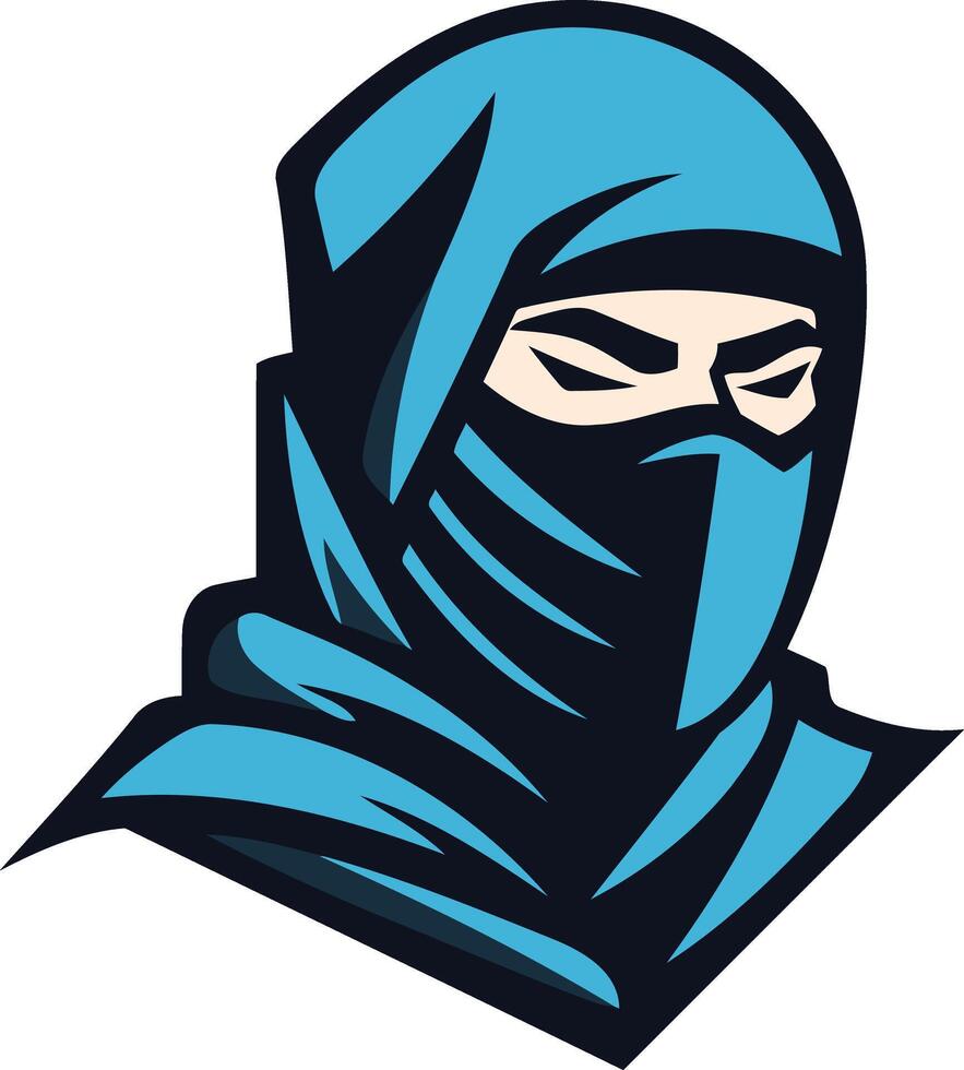 A blue ninja with a black mask vector