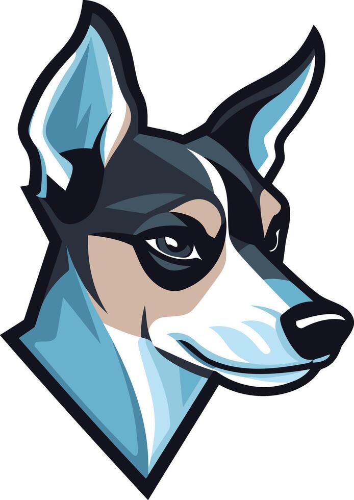 A dog head with a blue and black coat vector