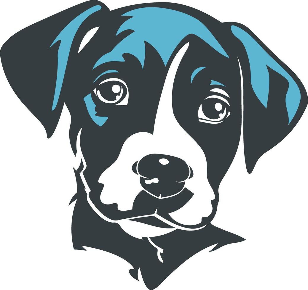 A dog head with a blue background vector