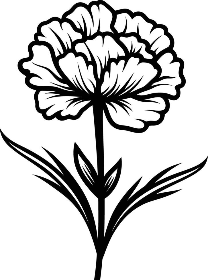 A black and white flower on a white background vector