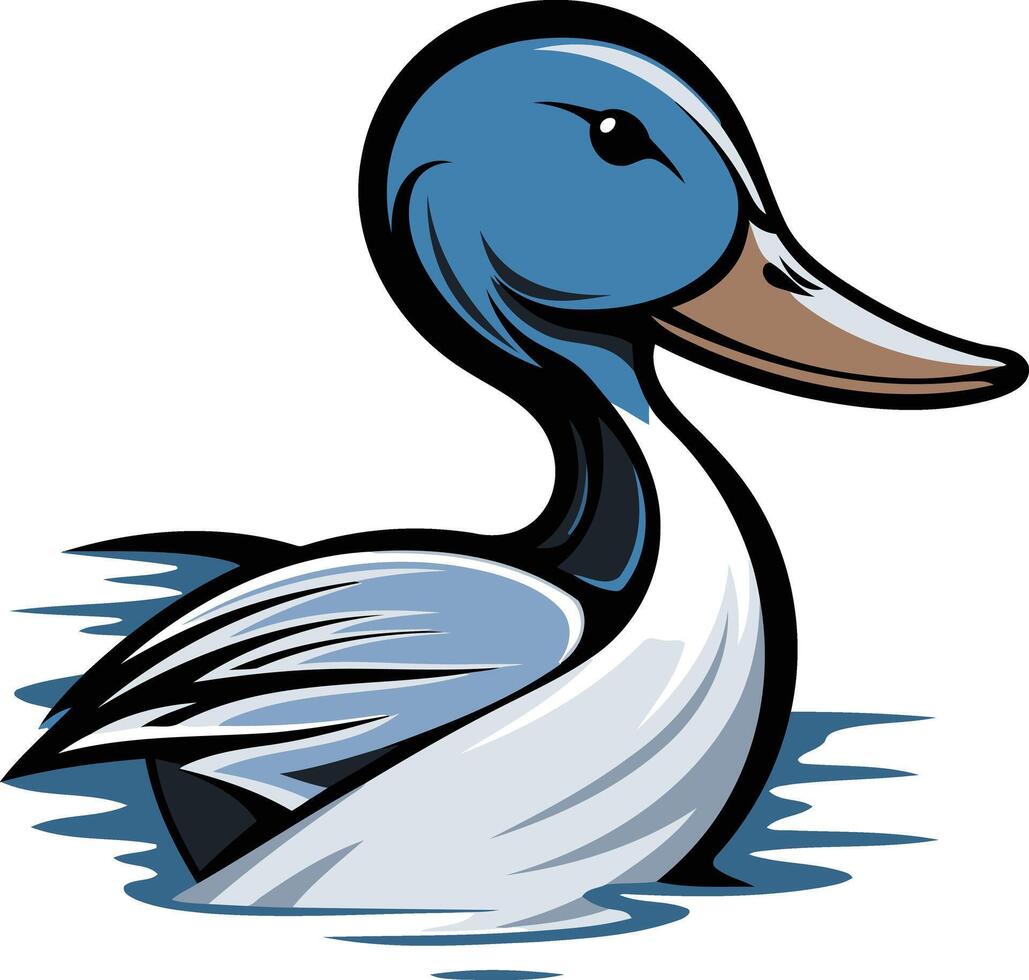 A duck swimming in the water vector
