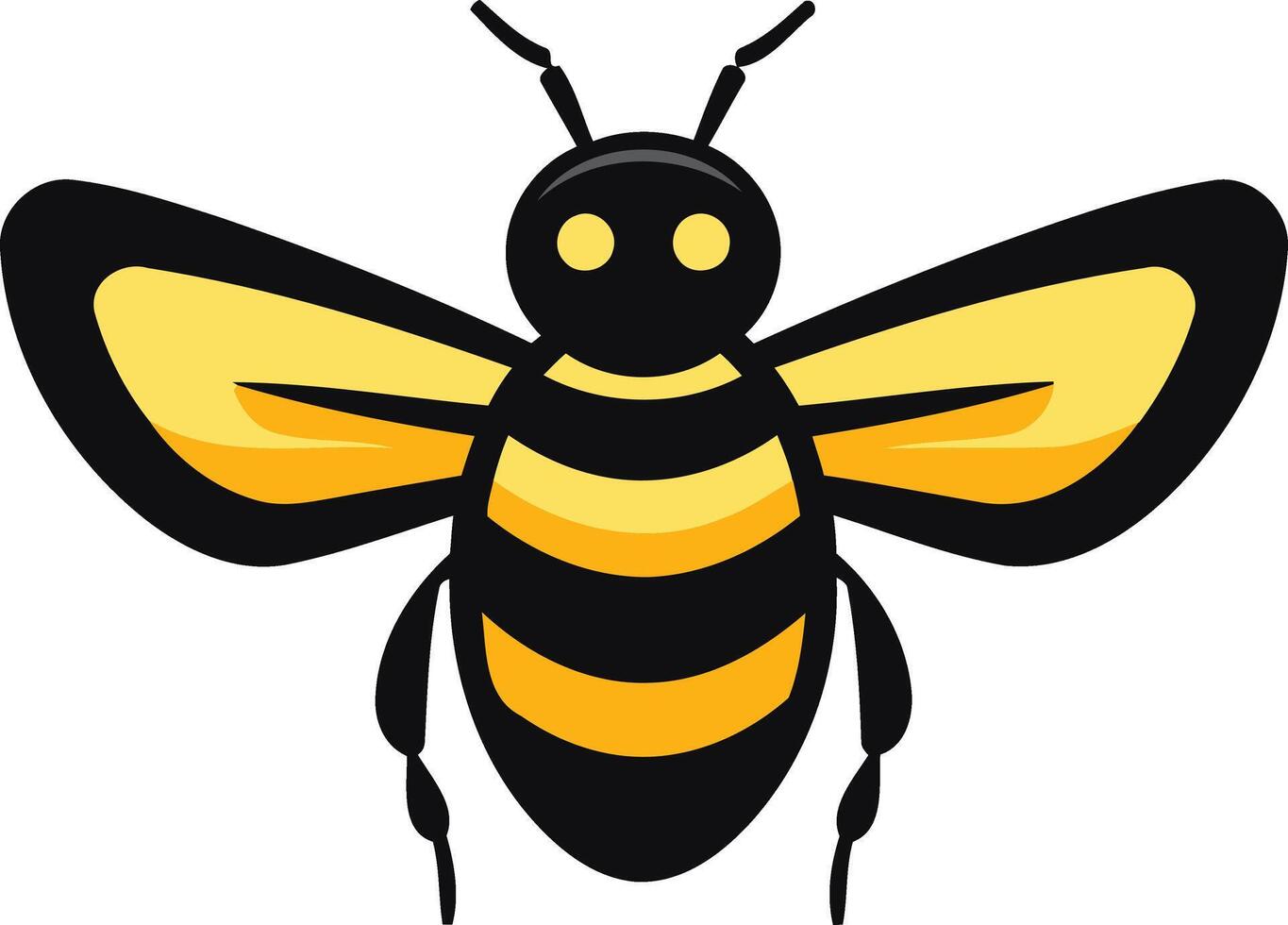 A black and yellow bee with a black and yellow face vector