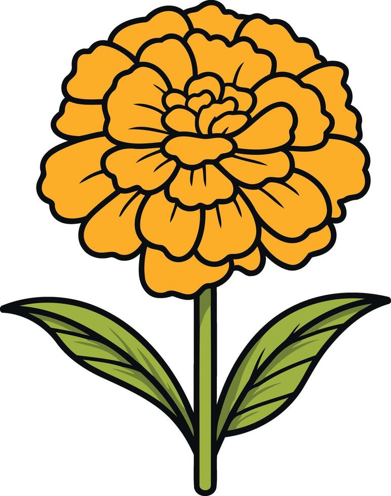 A flower with leaves and yellow petals vector