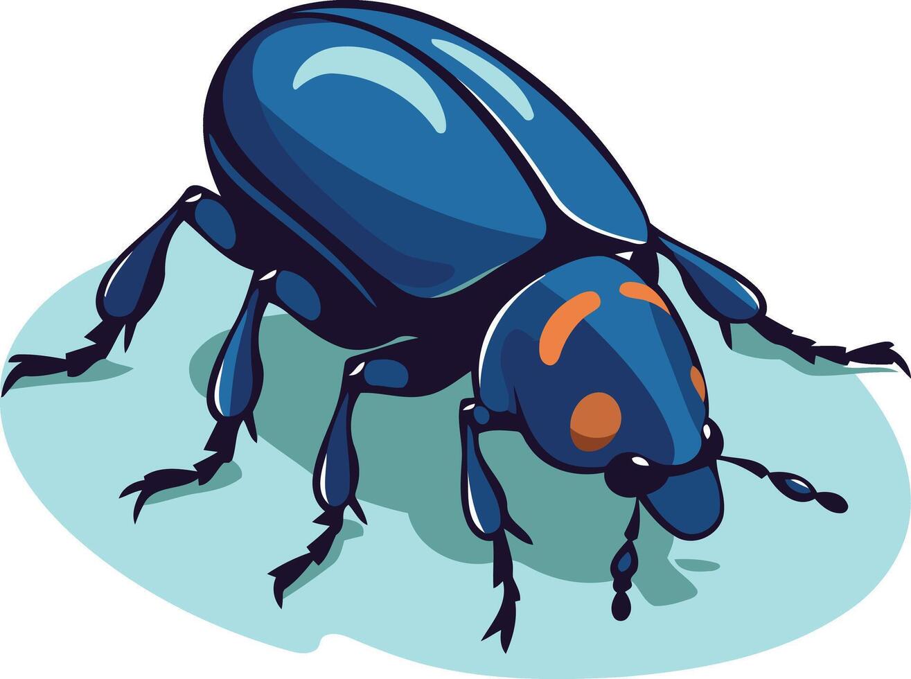 A blue beetle with orange spots on its back vector