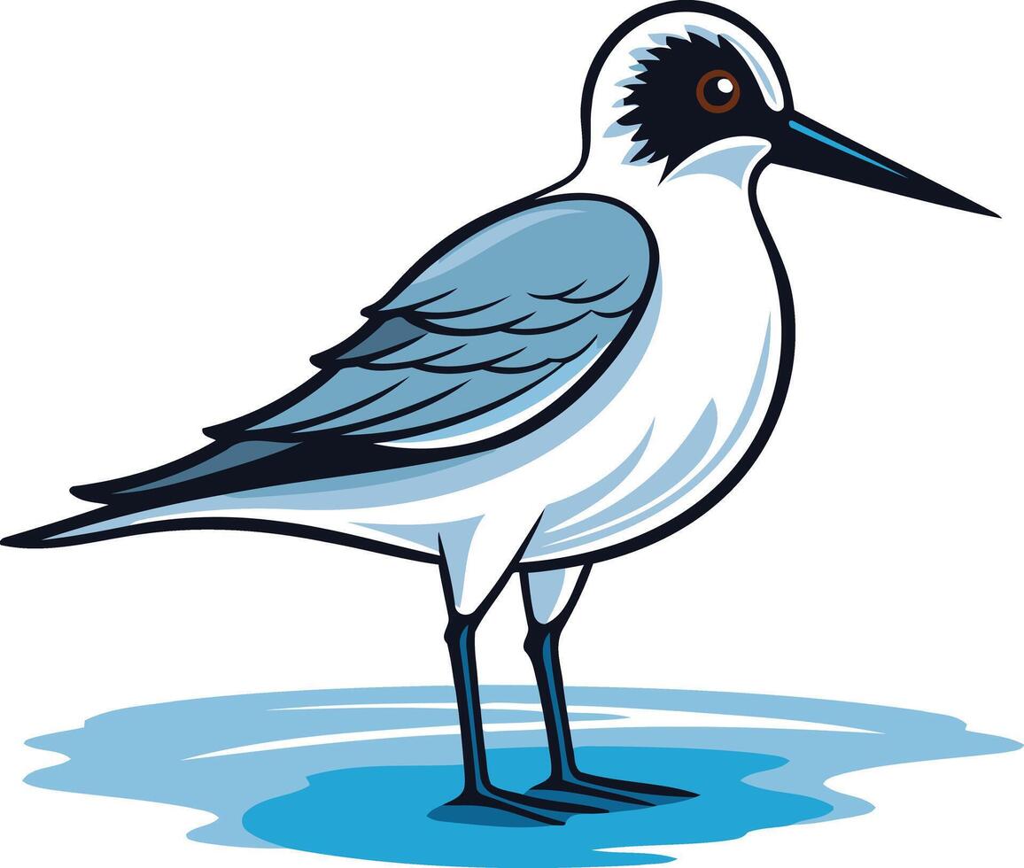 A cartoon bird standing on the water vector