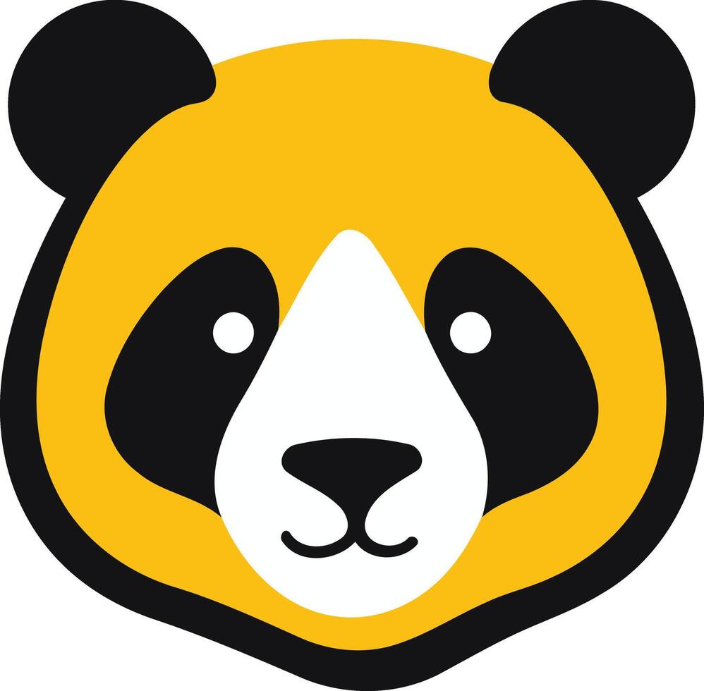 A panda bear head with black and yellow stripes vector
