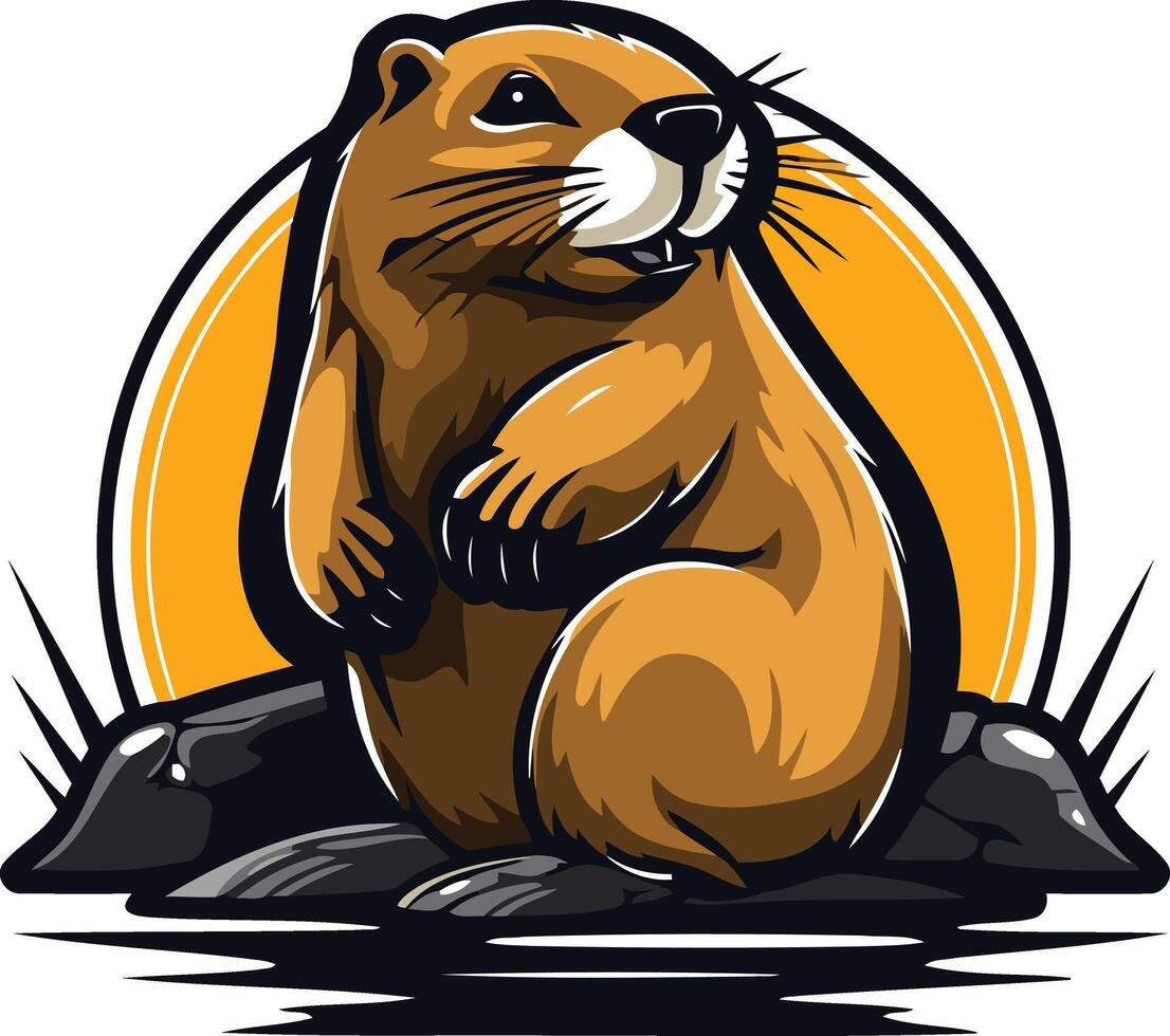 Groundhog mascot illustration vector