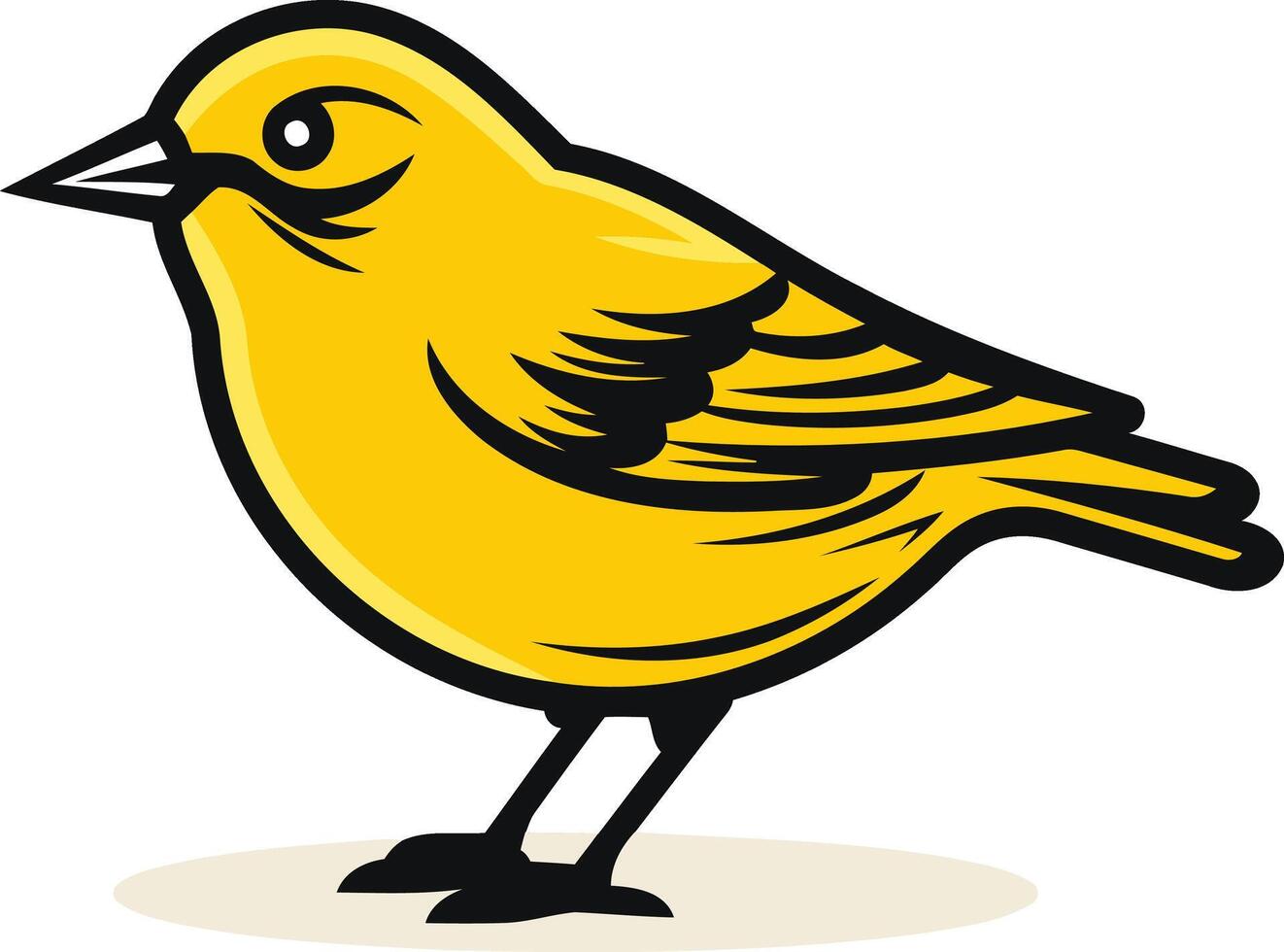 Yellow bird clip art vector