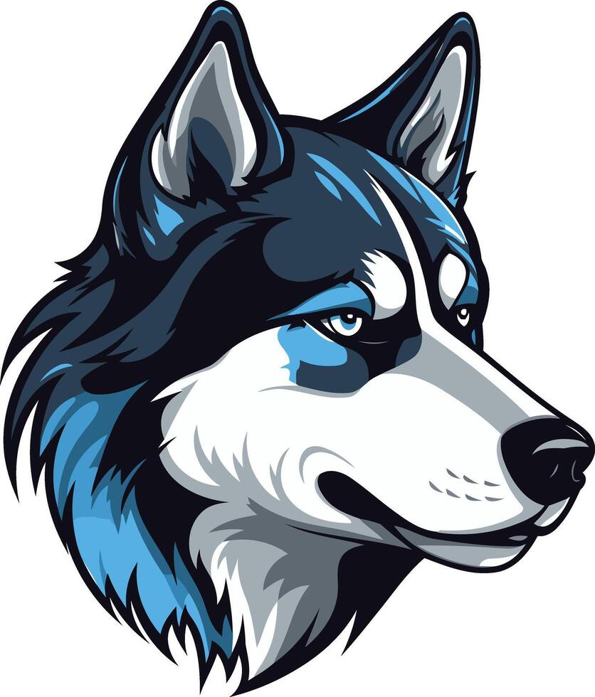 A siberian husky dog head with blue eyes vector