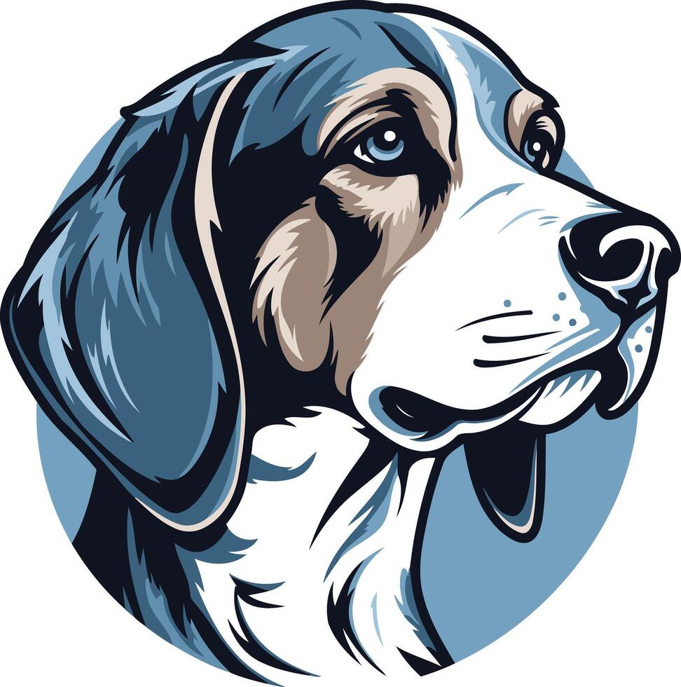Beagle dog head illustration vector