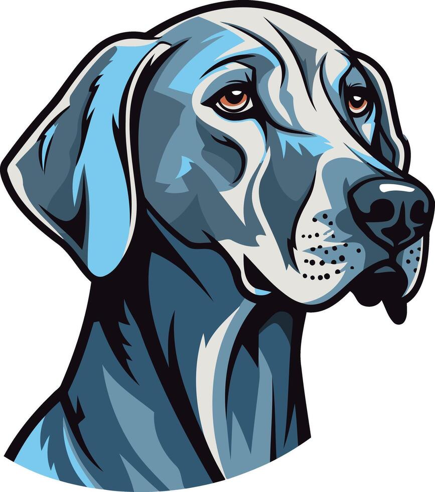 Weimar dog head illustration vector