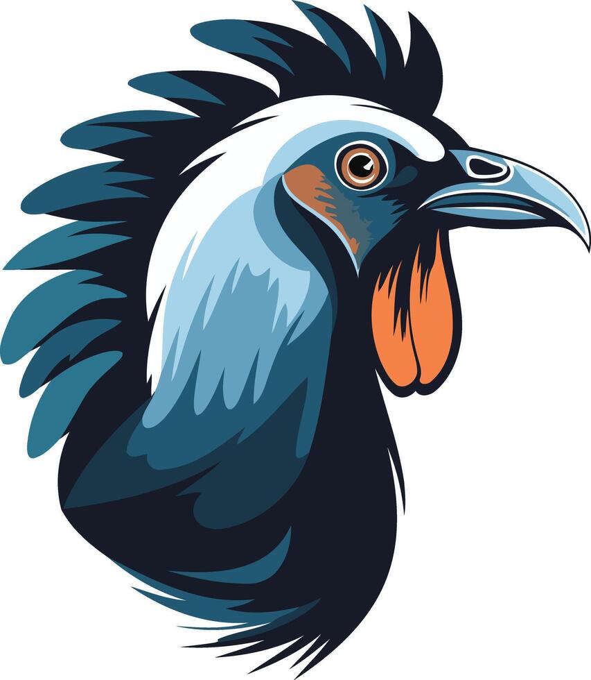A bird with a long tail and a blue head vector