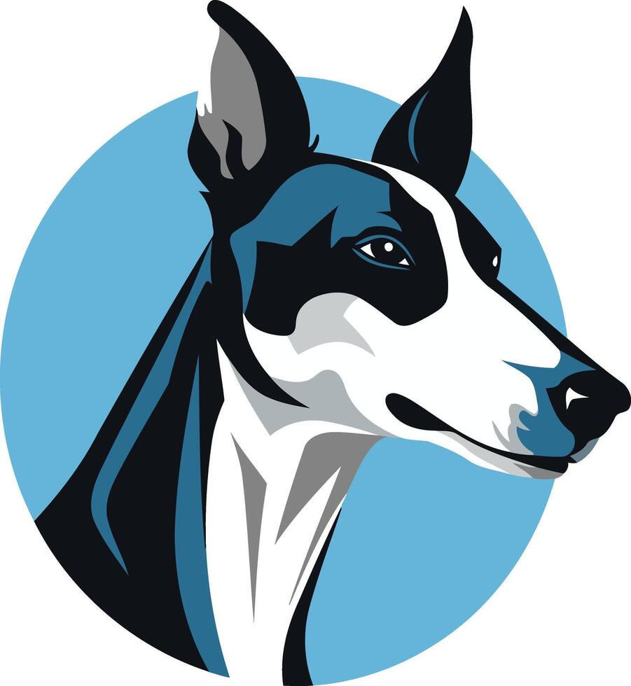 A dog head in a blue circle vector