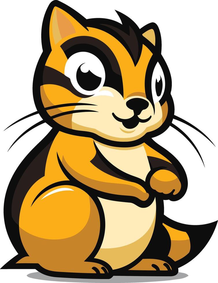 A cartoon chipmunk sitting on its hind legs vector