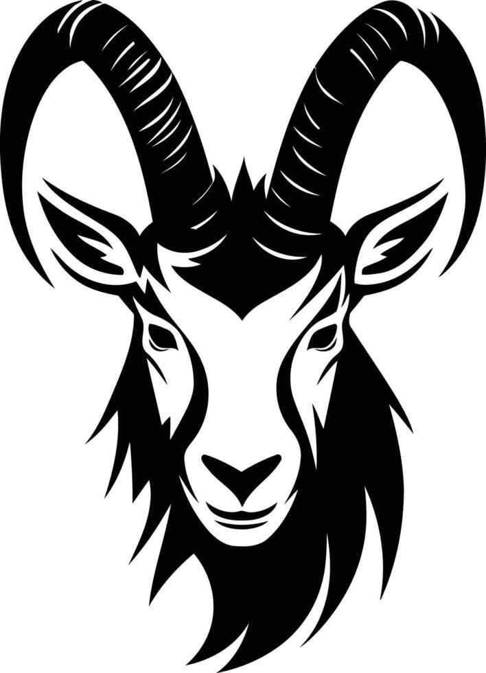 Goat head silhouette vector
