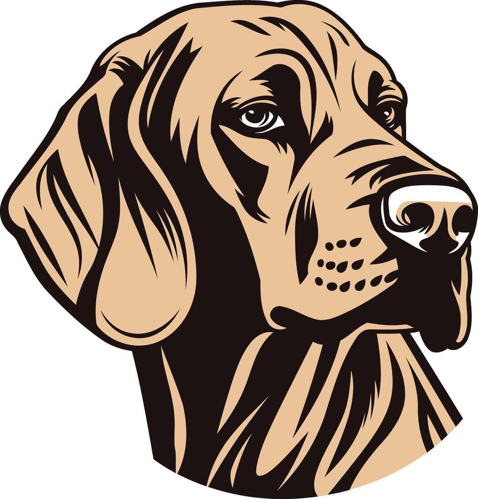 A dog head with a brown coat and a big nose vector