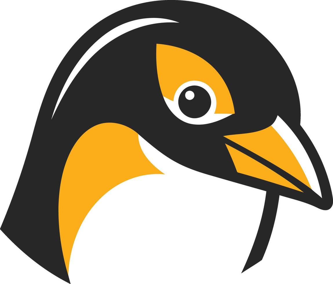 A penguin head with a yellow beak vector