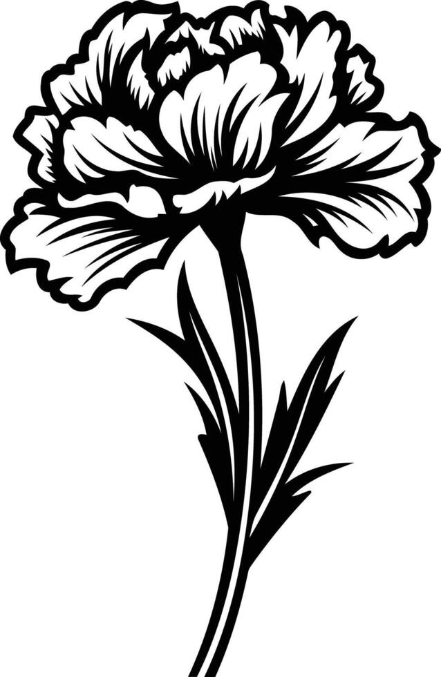 A black and white flower on a white background vector