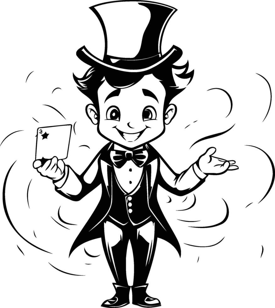 Magician in top hat and tuxedo vector